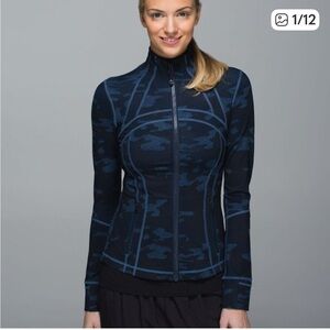 Lululemon Define Jacket Heathered Texture Lotus Camo Oil Slick Blue